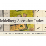 Kopfleiste und Menupunkte von der Webseite "Heidelberg Accession Index"